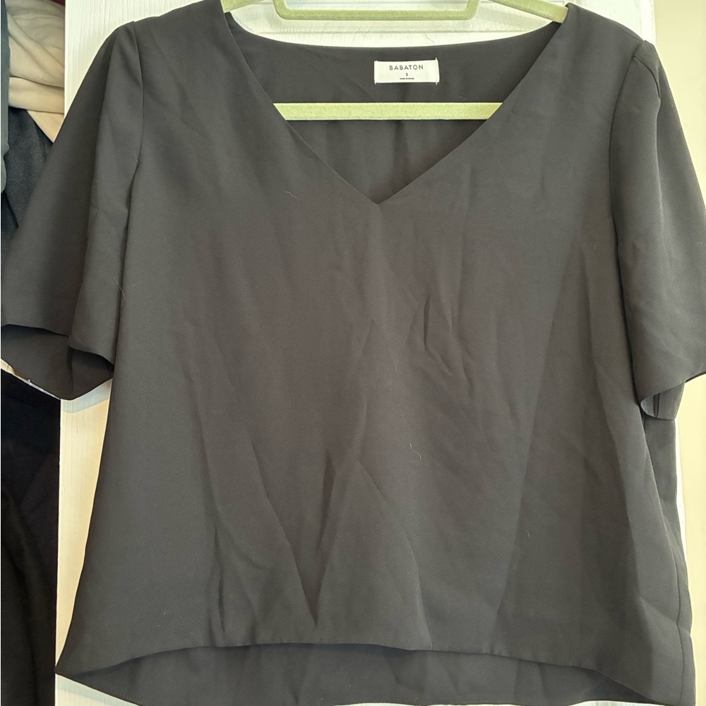 Women's Babaton Gray V-Neck Top